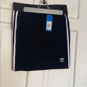 Black velvet Adidas skirt